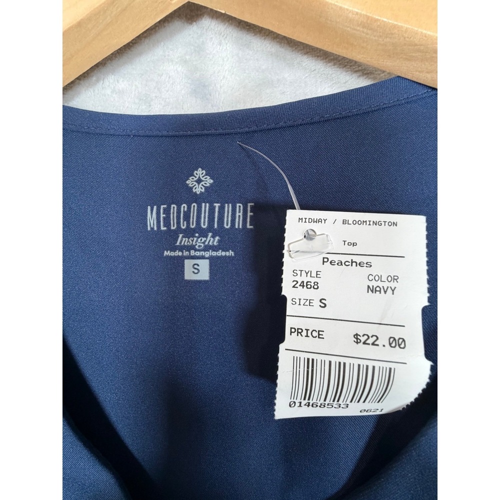 Medcouture Insight Scrubs Set Womens Small Blue Jogger V-Neck Vet Nurse NWT! - Picture 8 of 16